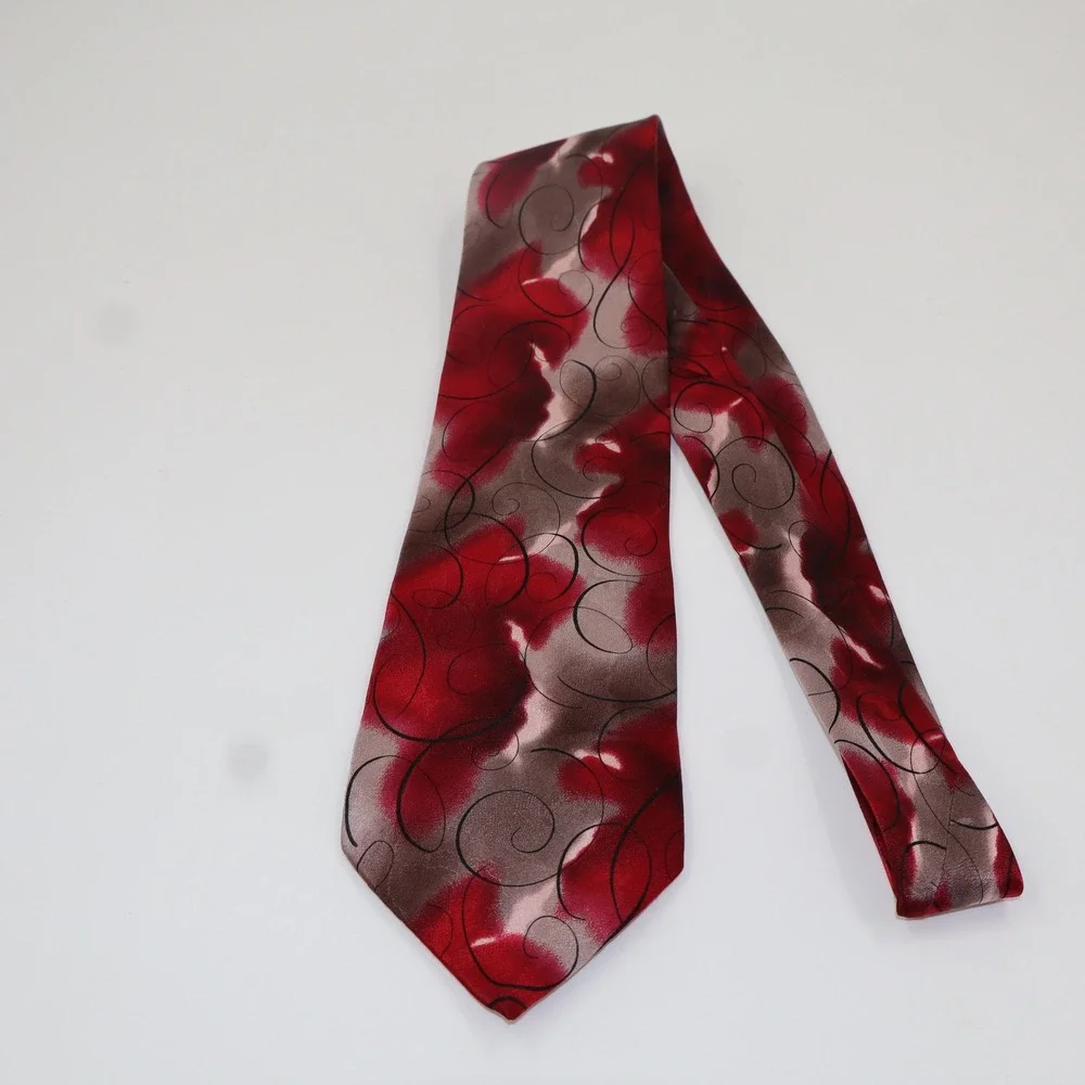 J. Garcia Silk Tie Mens One Size Red Grey Dawn at the Ritz‎ Collection 43 LE